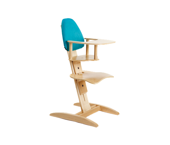 Sedia ergonomica in legno lamellare di faggio con schienale imbottito